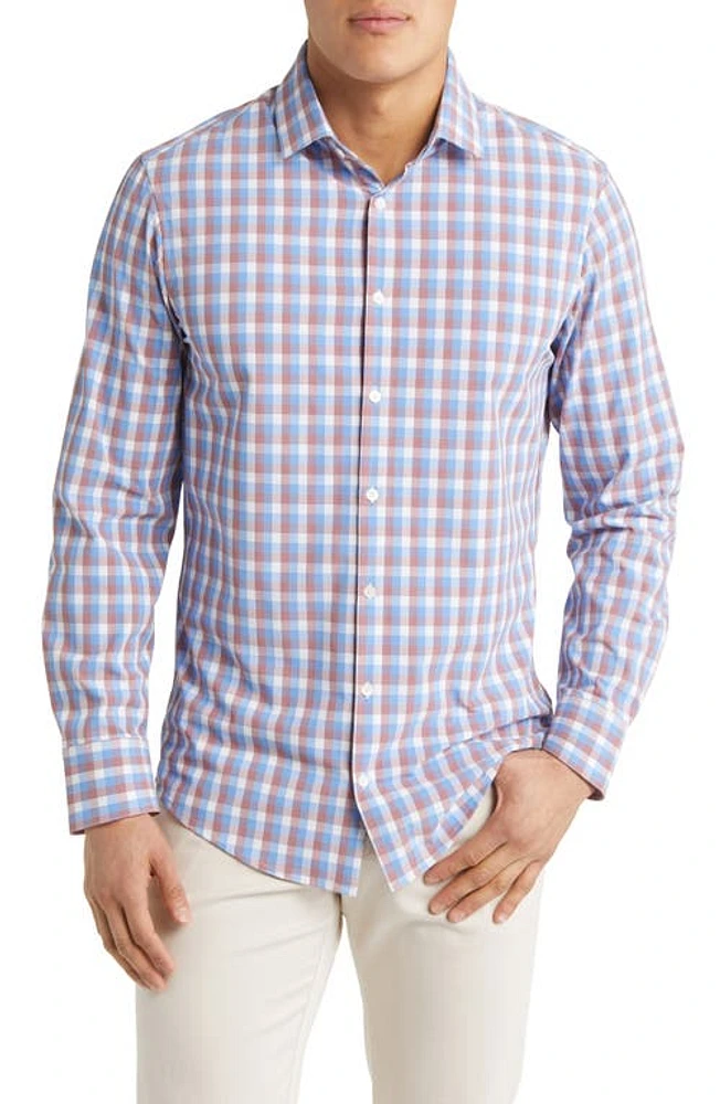 Mizzen+Main Leeward Check Stretch Performance Button-Up Shirt Provence Multi Plaid at Nordstrom,