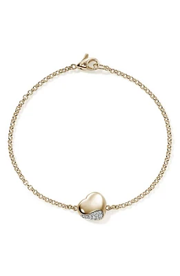 John Hardy Pebble Heart Pavé Diamond Bracelet in Gold at Nordstrom