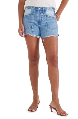 ÉTICA Savana Paneled Relaxed Raw Hem Denim Shorts Galera Two Tone at Nordstrom,