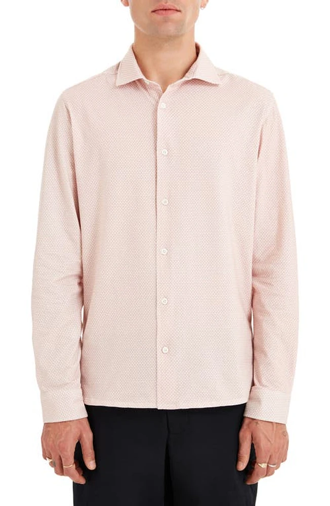 Sealskinz Hempnall Performance Organic Cotton Button-Up Shirt Pink/Cream at Nordstrom,