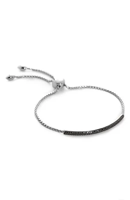 Monica Vinader Fiji Black Diamond Mini Bar Slider Bracelet in Ss at Nordstrom