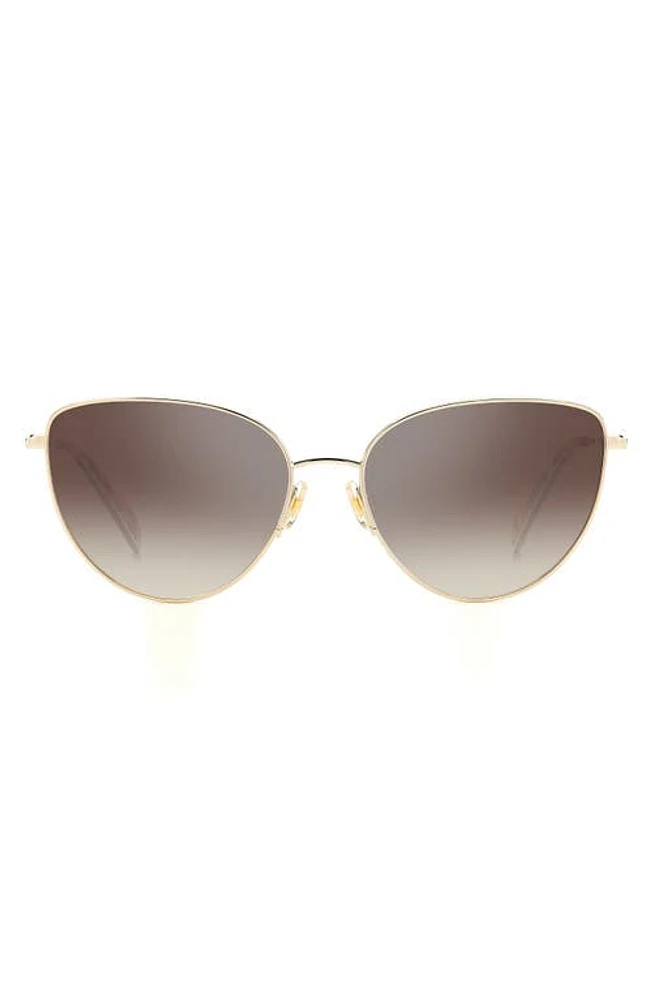 Kate Spade New York 55mm hailey/g/s cat eye sunglasses in Gold/Brown at Nordstrom