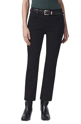 Citizens of Humanity Isola Straight Leg Crop Jeans Plush Black at Nordstrom,