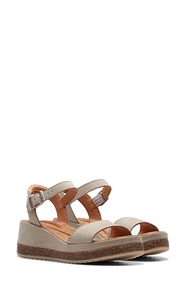 Clarks(r) Kassanda Lily Wedge Sandal in Stone Nubuck at Nordstrom, Size 8.5