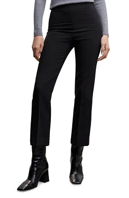 MANGO Crop Straight Leg Pants in Black at Nordstrom, Size Xx-Large