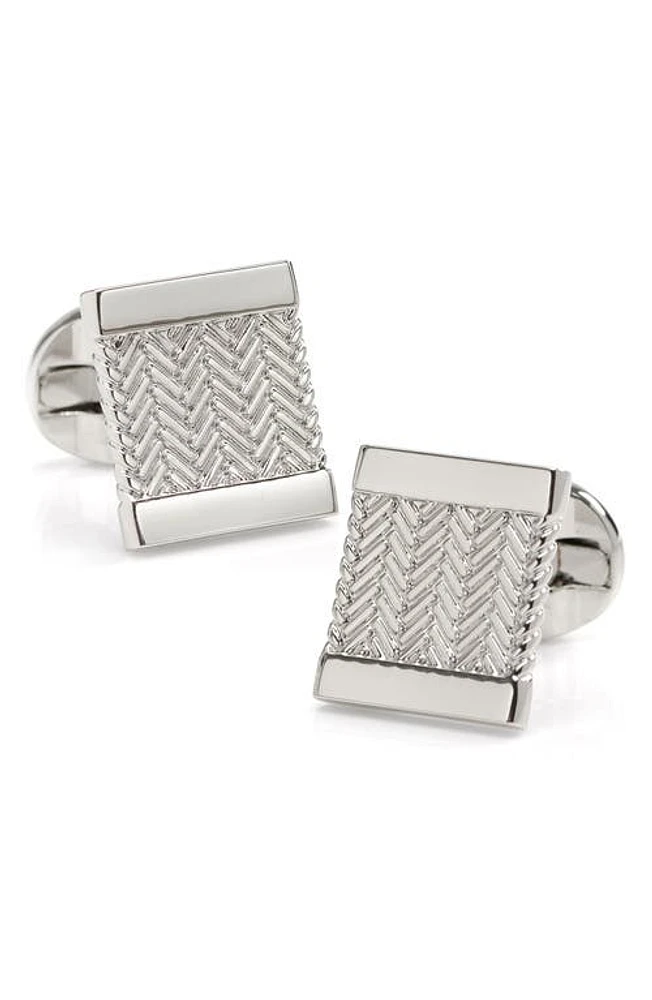 Cufflinks, Inc. Herringbone Cuff Links in Silver at Nordstrom