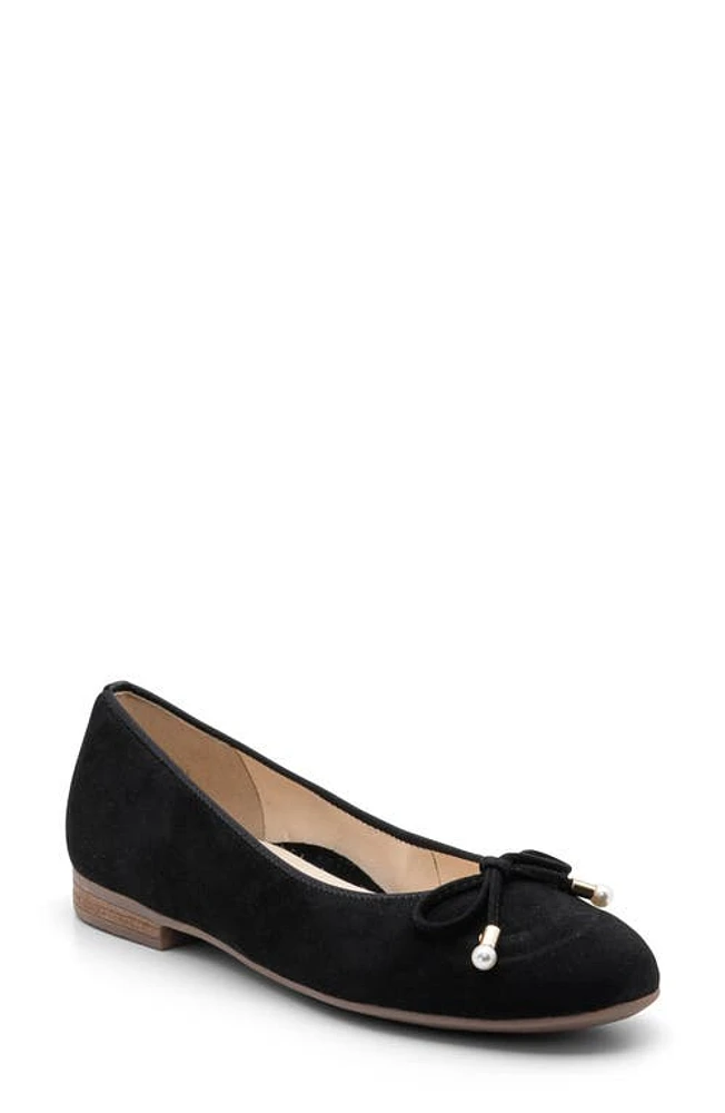 ara Scout Flat Black Suede/black at Nordstrom,