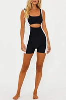 Beach Riot Everly Cutout Romper Black/white at Nordstrom,