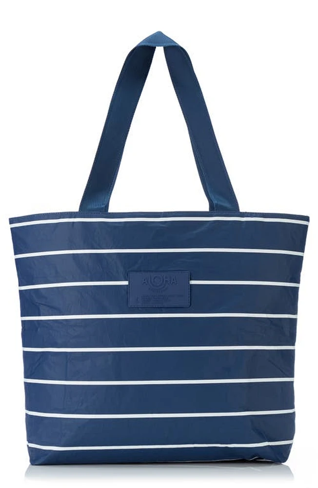 Aloha Collection Water Resistant Tyvek Tote in White/Navy at Nordstrom