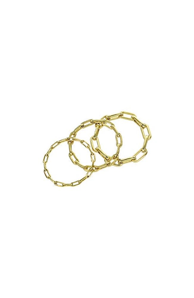 Panacea Set of 3 Paper Clip Rings in Gold at Nordstrom, Size 6