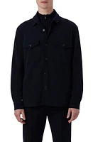 Bugatchi Double Knit Shirt Jacket Navy at Nordstrom,