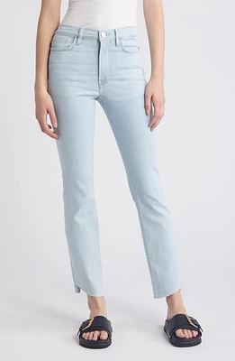 FRAME Le High Waist Cascade Hem Ankle Straight Leg Jeans Clarity at Nordstrom,