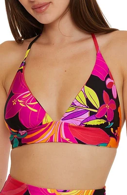 Trina Turk Solar Floral Reversible Bikini Top in Pink at Nordstrom, Size 6