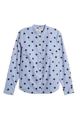 Boden Phoebe Print Cotton Button-Up Shirt Navy, Spot Stripe at Nordstrom,