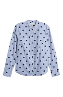 Boden Phoebe Print Cotton Button-Up Shirt Navy, Spot Stripe at Nordstrom,