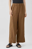 Eileen Fisher Wide Leg Organic Linen Ankle Pants at Nordstrom,