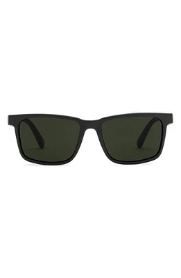 Electric Satellite 45mm Polarized Small Square Sunglasses in Matte Black/Grey at Nordstrom