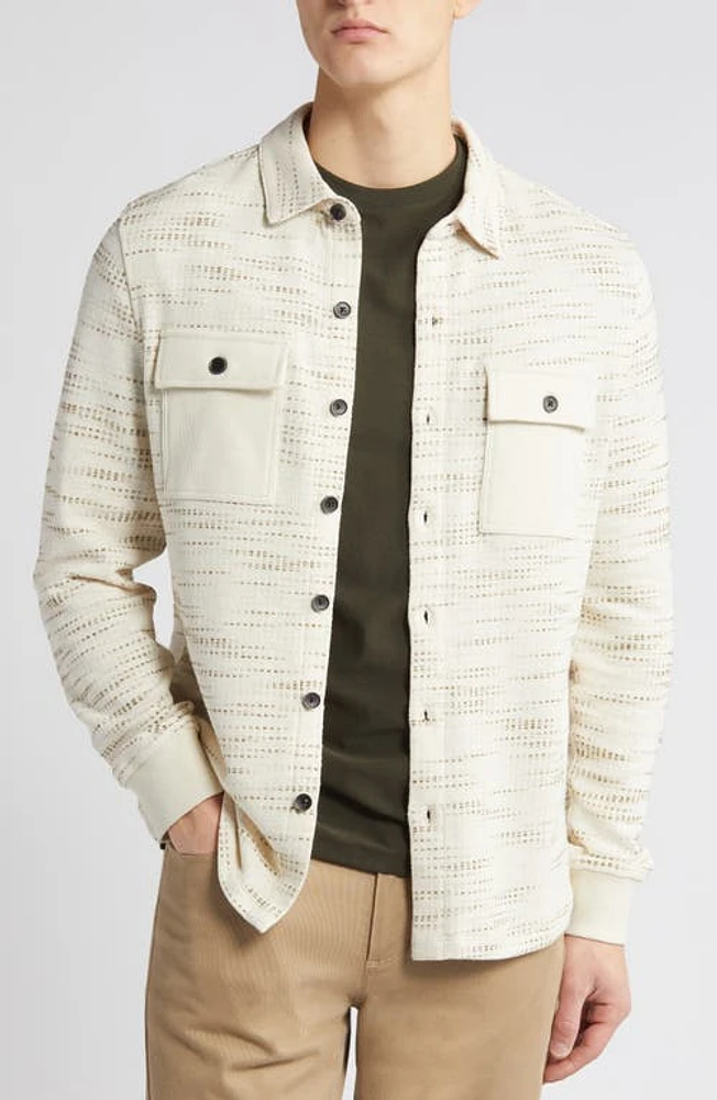 Robert Barakett Heller Button-Up Overshirt Cream at Nordstrom,