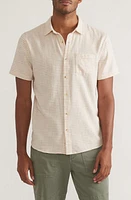 Marine Layer Stripe Short Sleeve Stretch Cotton Button-Up Shirt Warm at Nordstrom,