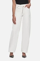 FRAME Angled Zip Barrel Jeans Ecru at Nordstrom,