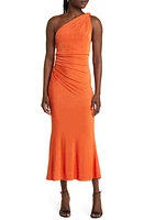 MISHA COLLECTION Dune Knit One-Shoulder Dress Vermillion Red at Nordstrom,