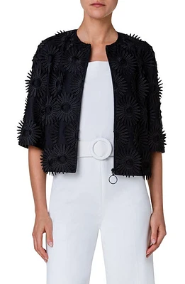 Akris punto Hello Sunshine 3D Embroidered Jacket Black at Nordstrom,