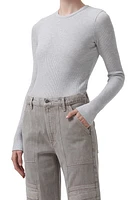 AGOLDE Alma Shrunken Long Sleeve Top Brushed Grey Heather at Nordstrom,