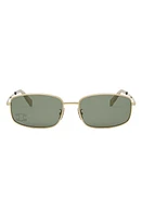 CELINE Triomphe 60mm Rectangular Sunglasses in Shiny Endura Gold /Green at Nordstrom