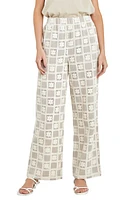 English Factory Crocket Patchwork Wide Leg Pants Beige Multi at Nordstrom,