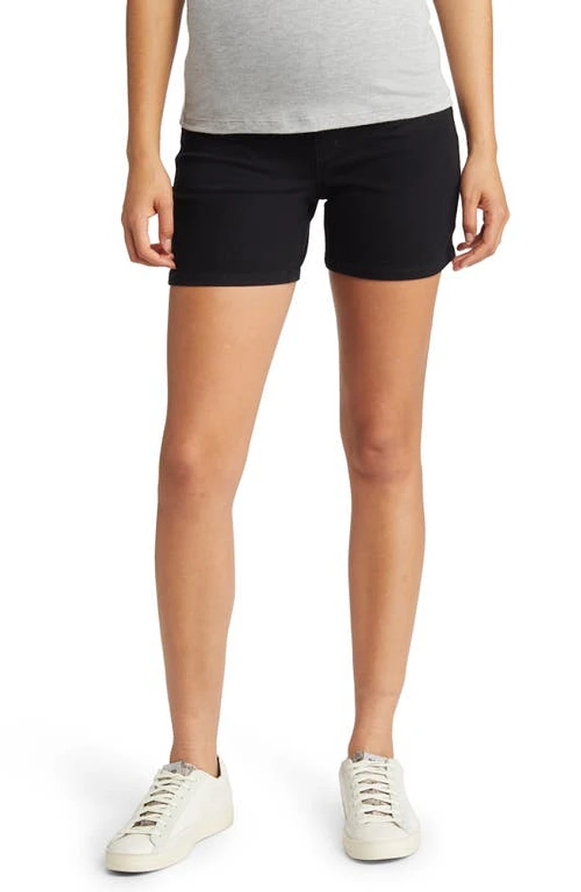 1822 Denim Belly Band Maternity Shorts Black at Nordstrom,