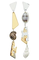 Tory Burch Linear Drop Earrings in Light Silver /Multi at Nordstrom