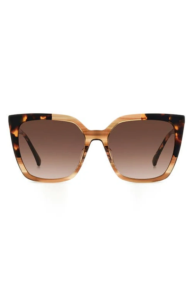 Kate Spade New York marlowe 55mm gradient square sunglasses in Horn Beige/Brown Gradient at Nordstrom