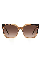 Kate Spade New York marlowe 55mm gradient square sunglasses in Horn Beige/Brown Gradient at Nordstrom