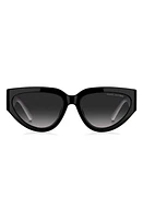 Marc Jacobs 57mm Cat Eye Sunglasses in Black Whte Grey Shaded at Nordstrom