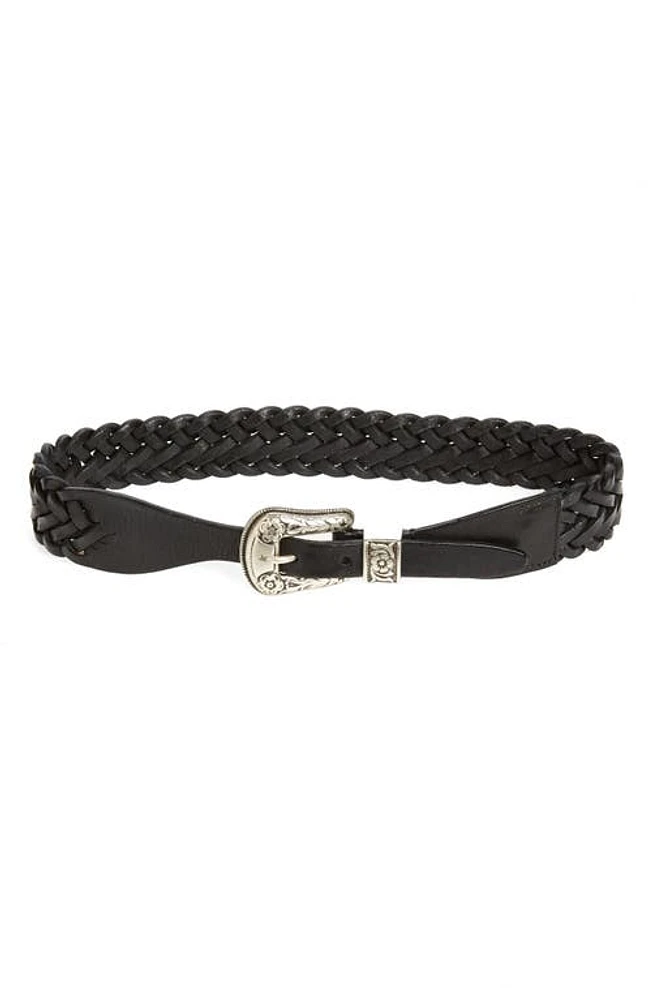 Golden Goose Floral Embossed Stud Leather Belt Black at Nordstrom, Eu