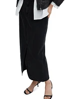 MANGO Denim Midi Skirt Black at Nordstrom,