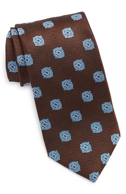 David Donahue Medallion Silk Tie in Chocolate at Nordstrom