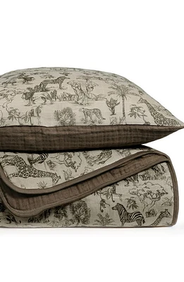 Oilo Organic Cotton Muslin Quilt & Sham Set in Bark at Nordstrom