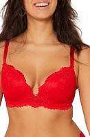 Etam Instant No. 5 Underwire Plunge Bra Red at Nordstrom,