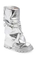 AZALEA WANG Mate Lug Sole Boot in Silver at Nordstrom, Size 7