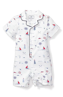 Petite Plume Sail Away One-Piece Short Pajamas White at Nordstrom,