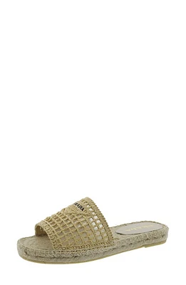 Prada Raffia Espadrille Slide Sandal in Natural/Black at Nordstrom, Size 10Us