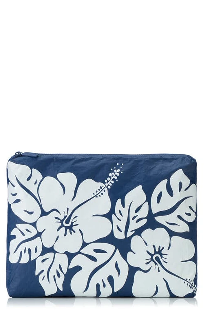 Aloha Collection Medium Water Resistant Tyvek Zip Pouch in /Navy at Nordstrom