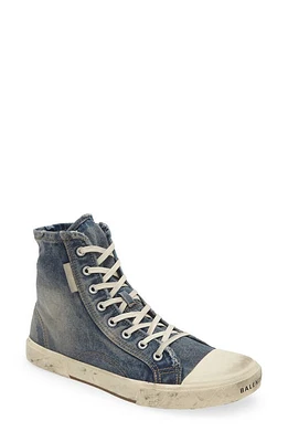 Balenciaga Paris Denim High Top Sneaker Mid 90S Blue at Nordstrom,