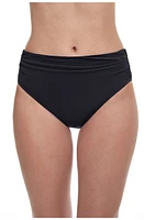 Profile By Gottex Tutti Frutti High Waist Side Shirred Swim Bottom Black at Nordstrom,