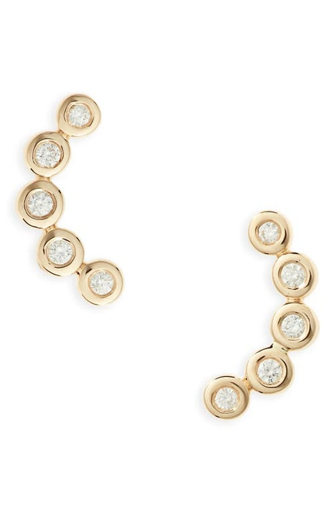 Dana Rebecca Designs Lulu Jack Curved Diamond Bezel Stud Earrings in Yellow Gold at Nordstrom