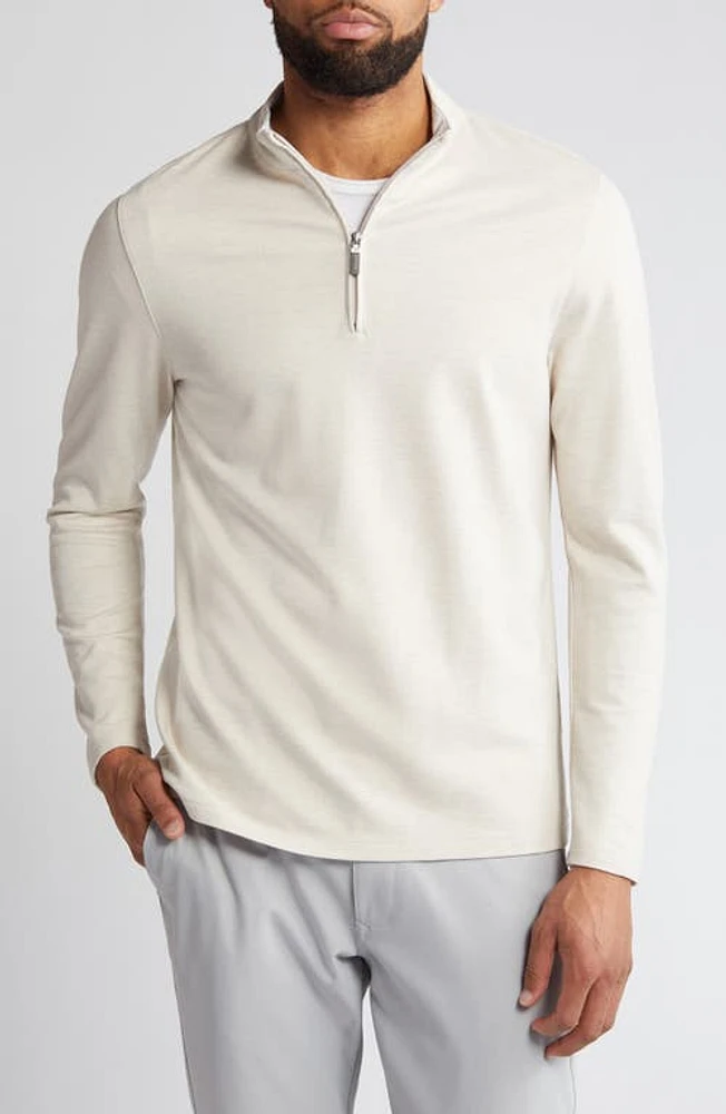 Mizzen+Main ProFlex Performance Quarter Zip Pullover Sand Heather at Nordstrom,