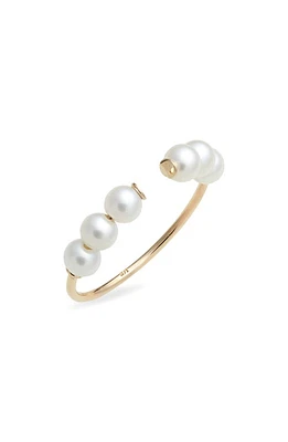 Poppy Finch Freshwater Pearl Open Ring in 14Kyg at Nordstrom, Size 7