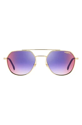 Carrera Eyewear 53mm Gradient Round Sunglasses in Black Gold B/Blue Sf Red at Nordstrom