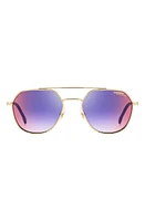 Carrera Eyewear 53mm Gradient Round Sunglasses in Black Gold B/Blue Sf Red at Nordstrom